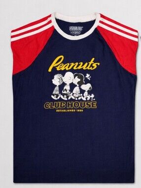 Peanuts Navy & Red Kids' Short Sleeve Club House Tee